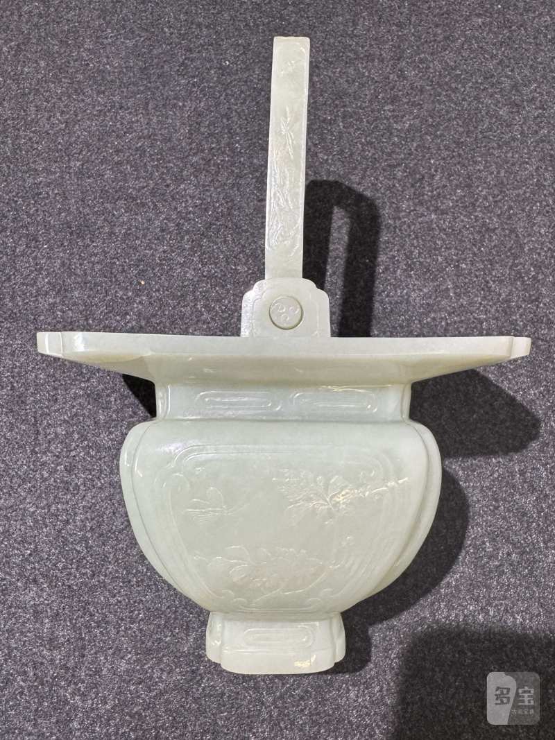 清 青白玉花篮 - 图6